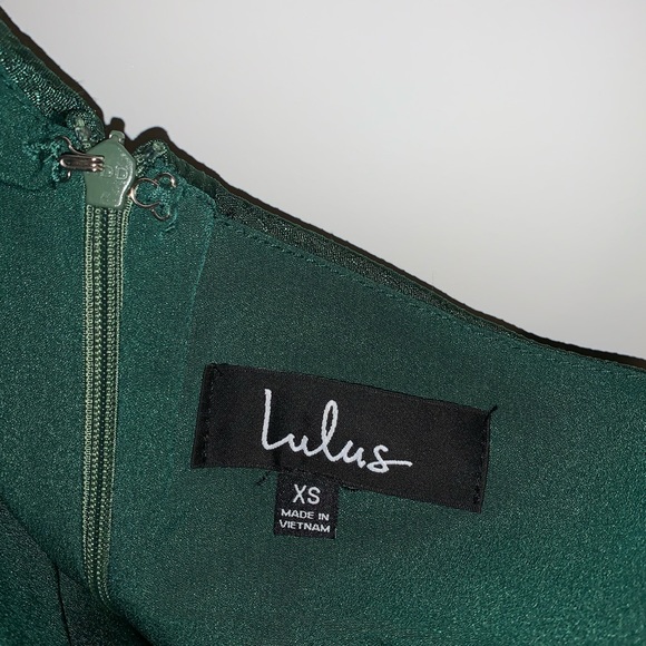 Emerald Green Silk One Shoulder Dress - Picture 4 of 7